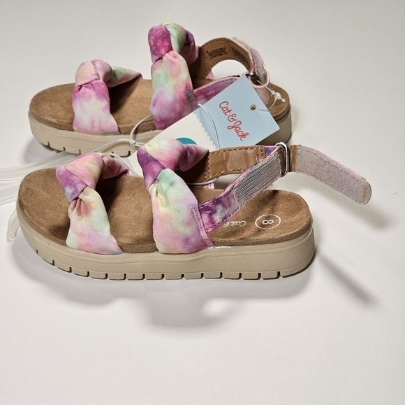 Toddler Girls Cat & Jack Tie-Dye Fabric Sandals Size 8 - Picture 7 of 10